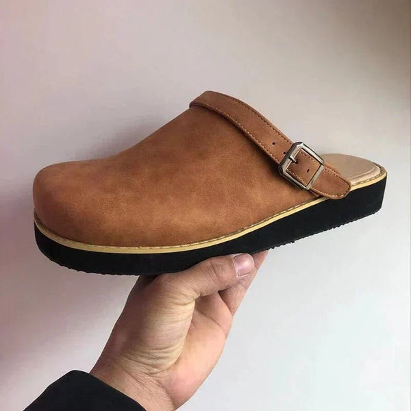 WOMEN'S ORTHOPEDIC LEATHER SLIP-ON SUMMER CLOGS