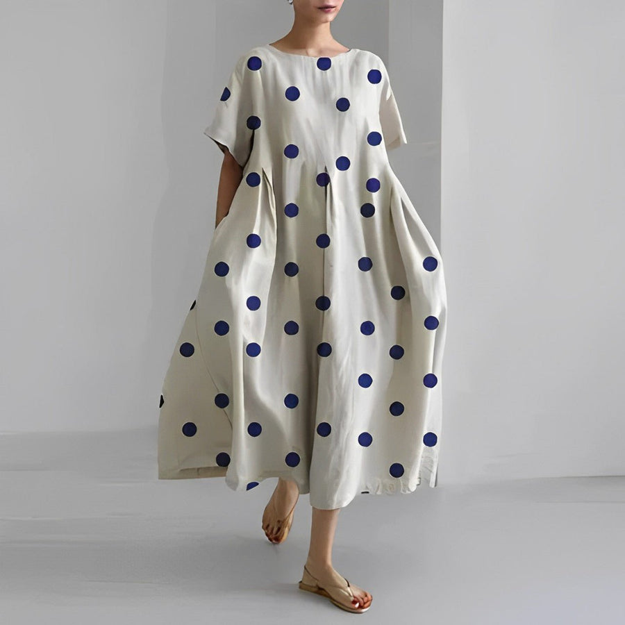 WOMEN'S OVERSIZED BOLD PRINT FLOWY SUMMER MAXI DRESS - Zarino Newstyle