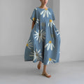 WOMEN'S OVERSIZED BOLD PRINT FLOWY SUMMER MAXI DRESS - Zarino Newstyle