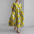 WOMEN'S OVERSIZED BOLD PRINT FLOWY SUMMER MAXI DRESS - Zarino Newstyle