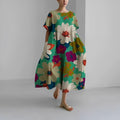 WOMEN'S OVERSIZED BOLD PRINT FLOWY SUMMER MAXI DRESS - Zarino Newstyle