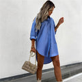 WOMEN'S OVERSIZED BOYFRIEND SHIRT SUMMER DRESS - Zarino Newstyle