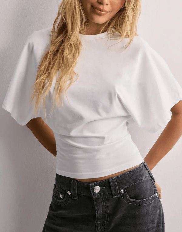 WOMEN'S OVERSIZED CROPPED CREW NECK SUMMER TEE