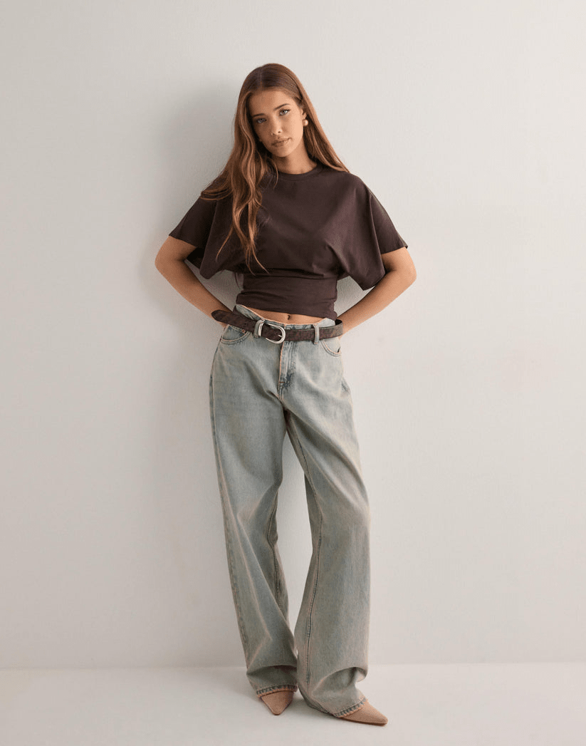 WOMEN'S OVERSIZED CROPPED CREW NECK SUMMER TEE - Zarino Newstyle