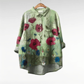 WOMEN'S OVERSIZED FLORAL PRINT BUTTON - DOWN SUMMER BLOUSE - Zarino Newstyle