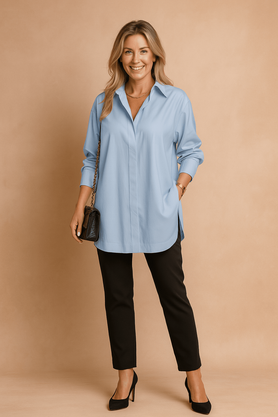 WOMEN'S OVERSIZED SHIRT BLOUSE - Zarino Newstyle