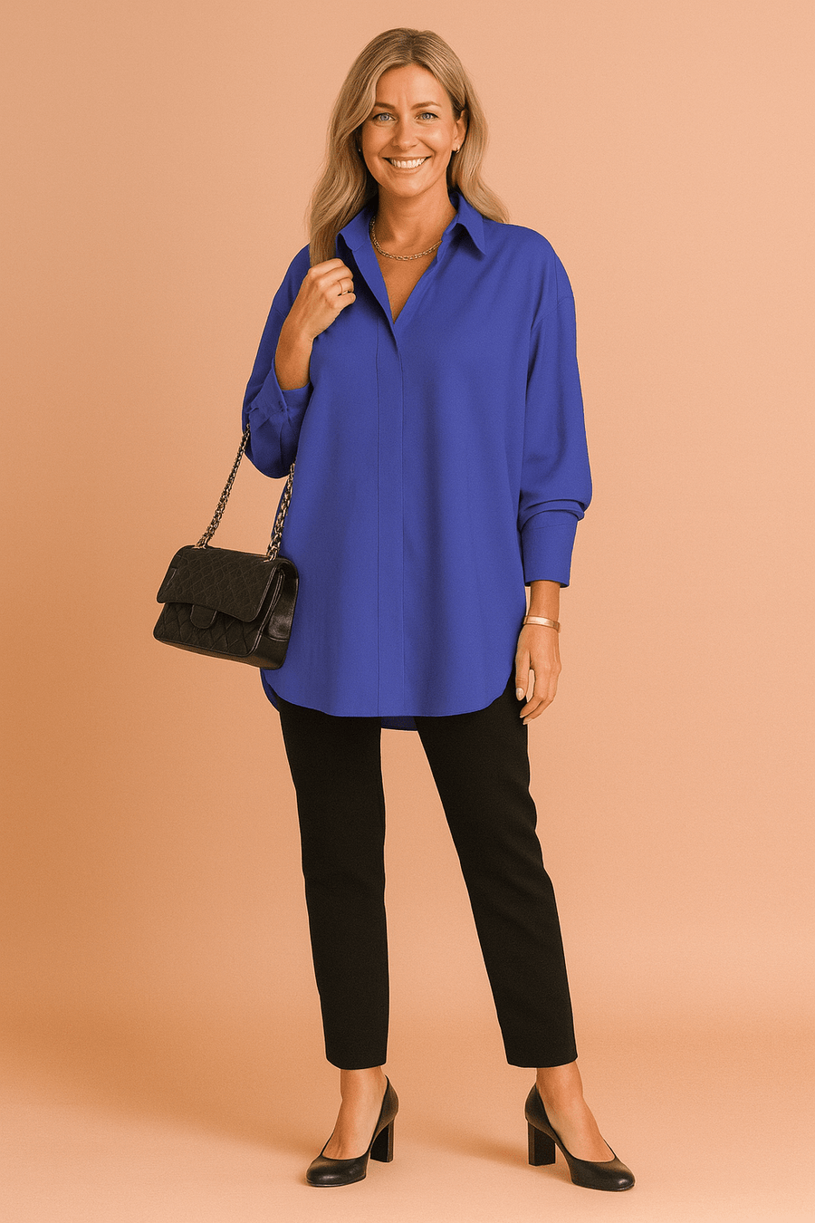 WOMEN'S OVERSIZED SHIRT BLOUSE - Zarino Newstyle