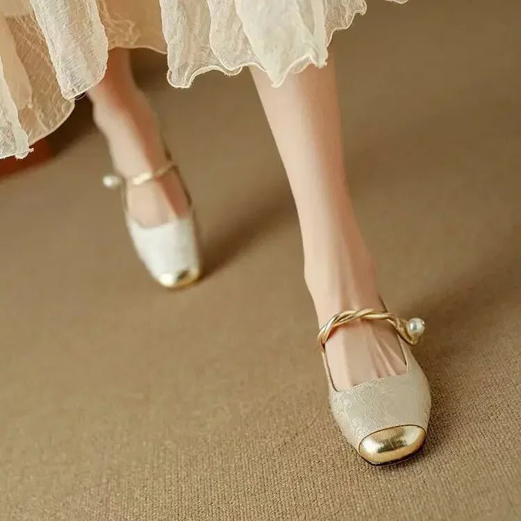 WOMEN'S PEARL EMBELLISHED MARY JANE FLATS - Zarino Newstyle