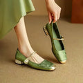 WOMEN'S PEARL EMBELLISHED MARY JANE FLATS - Zarino Newstyle