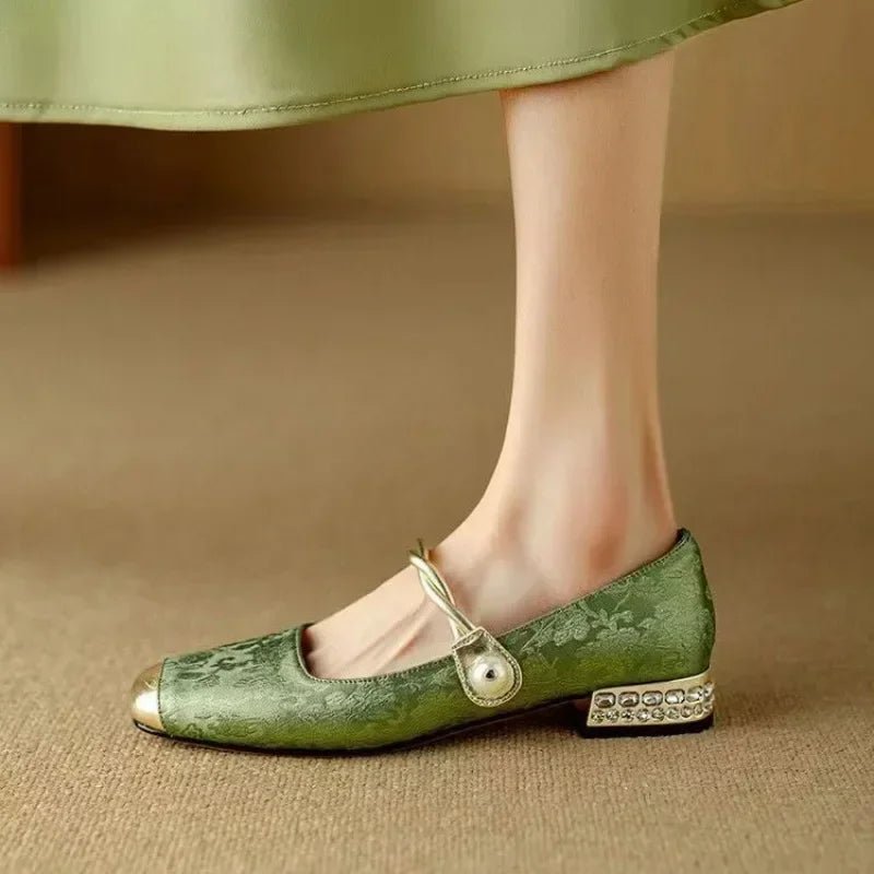 WOMEN'S PEARL EMBELLISHED MARY JANE FLATS - Zarino Newstyle