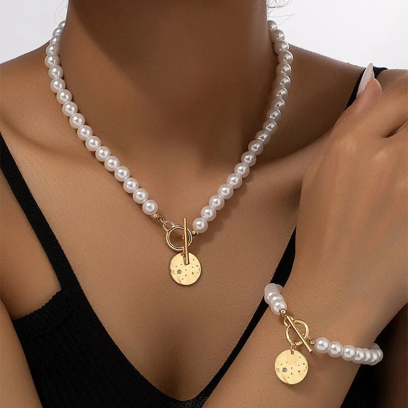 WOMEN'S PEARL NECKLACE & BRACELET SET - Zarino Newstyle