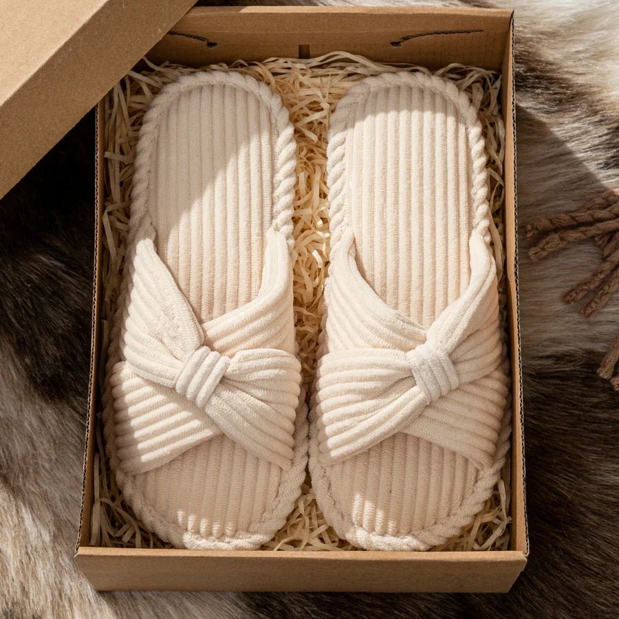 WOMEN'S PLUSH OPEN TOE SLIPPERS - Zarino Newstyle