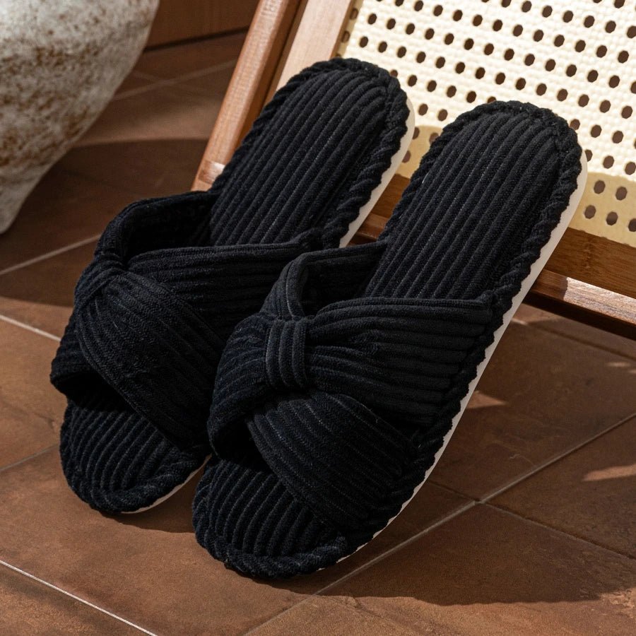 WOMEN'S PLUSH OPEN TOE SLIPPERS - Zarino Newstyle