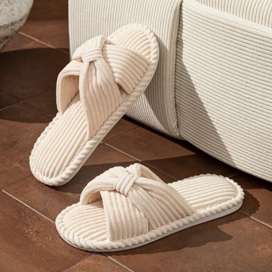 WOMEN'S PLUSH OPEN TOE SLIPPERS - Zarino Newstyle