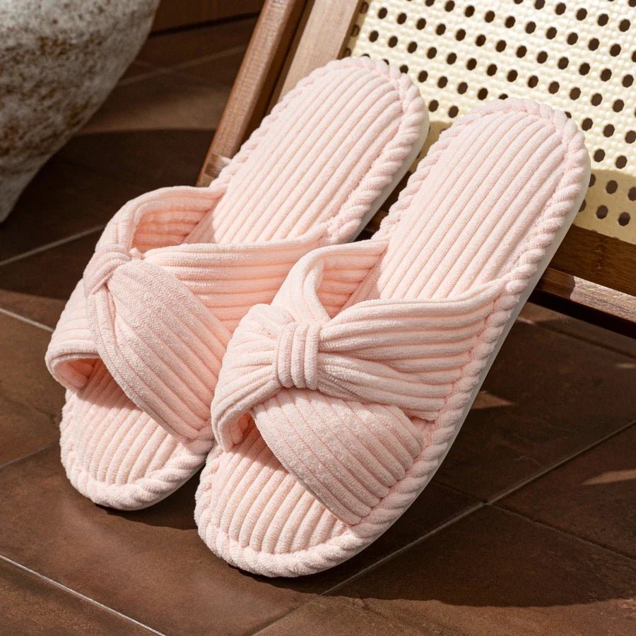 WOMEN'S PLUSH OPEN TOE SLIPPERS - Zarino Newstyle