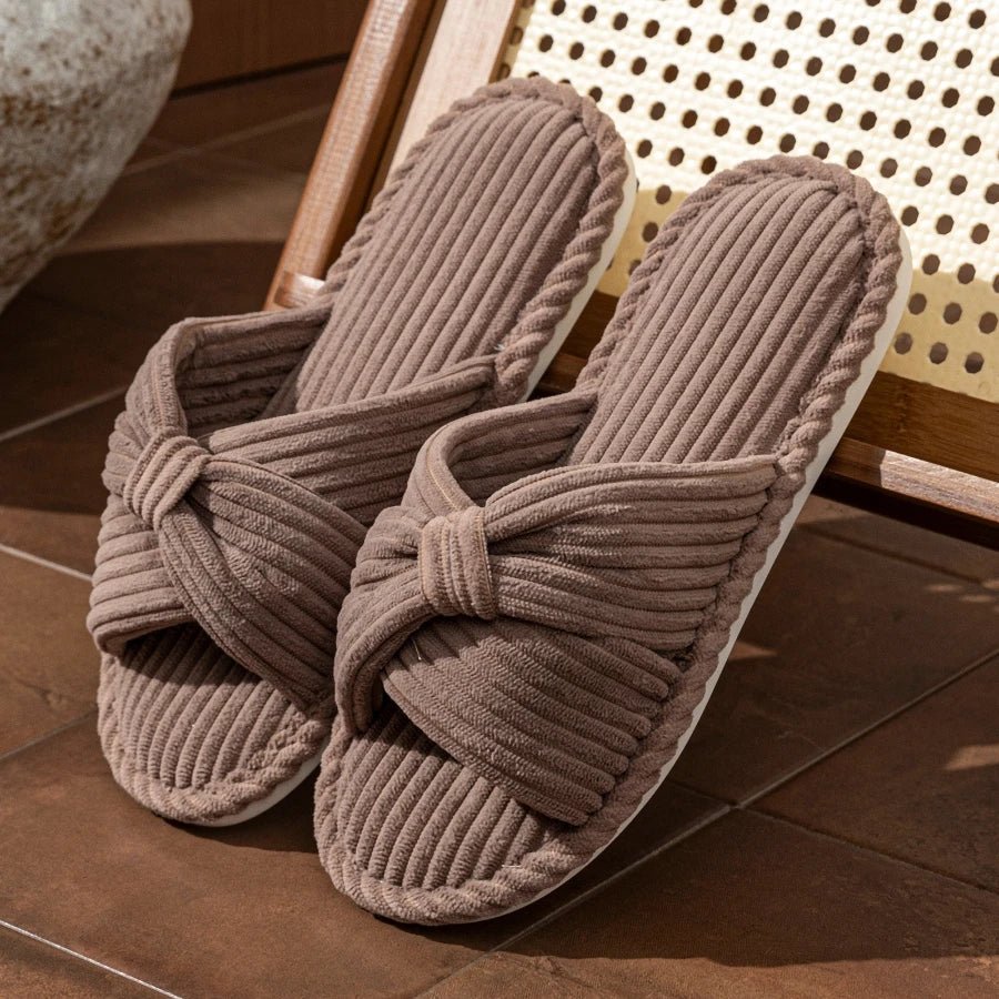 WOMEN'S PLUSH OPEN TOE SLIPPERS - Zarino Newstyle