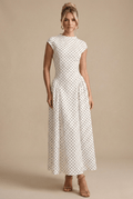 WOMEN'S POLKA DOT MAXI DRESS - Zarino Newstyle
