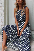 WOMEN'S POLKA DOT SLEEVELESS SUMMER DRESS - Zarino Newstyle