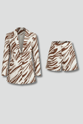 WOMEN'S PRINTED OPEN FRONT BLAZER & SHORTS SUMMER SET - Zarino Newstyle
