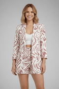 WOMEN'S PRINTED OPEN FRONT BLAZER & SHORTS SUMMER SET - Zarino Newstyle