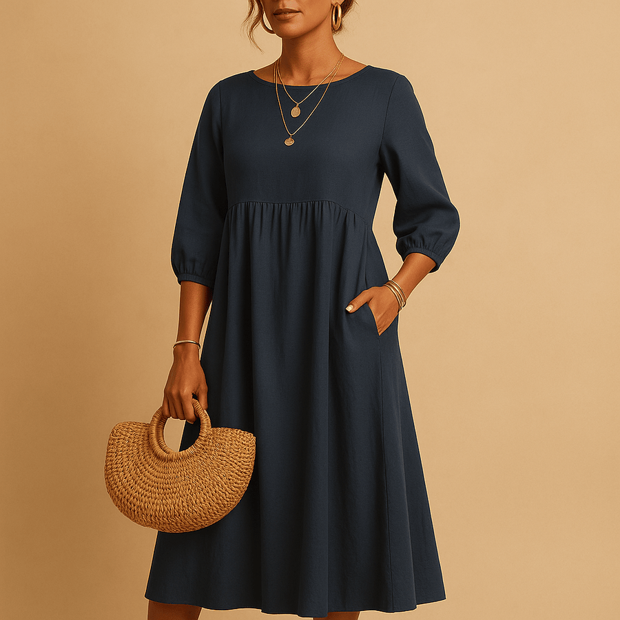 WOMEN'S RELAXED FIT SUMMER MIDI DRESS - Zarino Newstyle