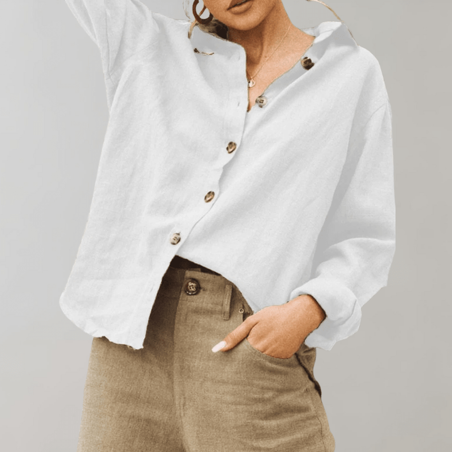 WOMEN'S RELAXED OVERSIZED BUTTON - DOWN SUMMER SHIRT - Zarino Newstyle