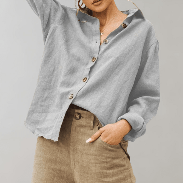 WOMEN'S RELAXED OVERSIZED BUTTON-DOWN SUMMER SHIRT