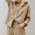 WOMEN'S RELAXED OVERSIZED BUTTON - DOWN SUMMER SHIRT - Zarino Newstyle
