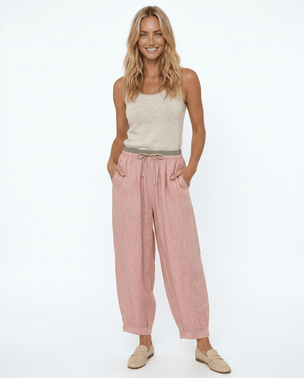 WOMEN'S RELAXED TAPERED SUMMER TROUSERS
