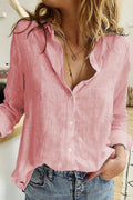 WOMEN'S RELAXED V - NECK BUTTON SUMMER BLOUSE - Zarino Newstyle