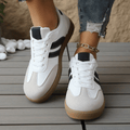 WOMEN'S RETRO STRIPE LOW - TOP LACE - UP VINTAGE STYLE CASUAL TRAINERS - Zarino Newstyle