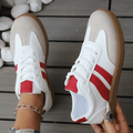 WOMEN'S RETRO STRIPE LOW - TOP LACE - UP VINTAGE STYLE CASUAL TRAINERS - Zarino Newstyle