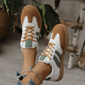 WOMEN'S RETRO STRIPE LOW - TOP LACE - UP VINTAGE STYLE CASUAL TRAINERS - Zarino Newstyle
