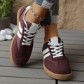 WOMEN'S RETRO STRIPE LOW - TOP LACE - UP VINTAGE STYLE CASUAL TRAINERS - Zarino Newstyle