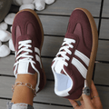 WOMEN'S RETRO STRIPE LOW - TOP LACE - UP VINTAGE STYLE CASUAL TRAINERS - Zarino Newstyle