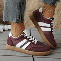 WOMEN'S RETRO STRIPE LOW - TOP LACE - UP VINTAGE STYLE CASUAL TRAINERS - Zarino Newstyle
