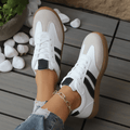 WOMEN'S RETRO STRIPE LOW - TOP LACE - UP VINTAGE STYLE CASUAL TRAINERS - Zarino Newstyle