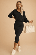 WOMEN'S RIBBED KNIT TWO - PIECE SET - Zarino Newstyle