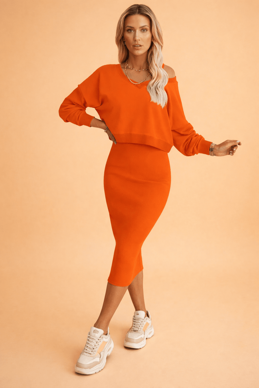 WOMEN'S RIBBED KNIT TWO - PIECE SET - Zarino Newstyle