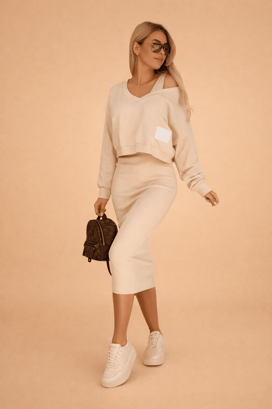 WOMEN'S RIBBED KNIT TWO - PIECE SET - Zarino Newstyle