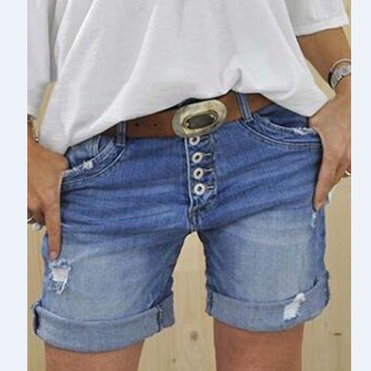WOMEN'S RIPPED BOYFRIEND SUMMER DENIM SHORTS - Zarino Newstyle