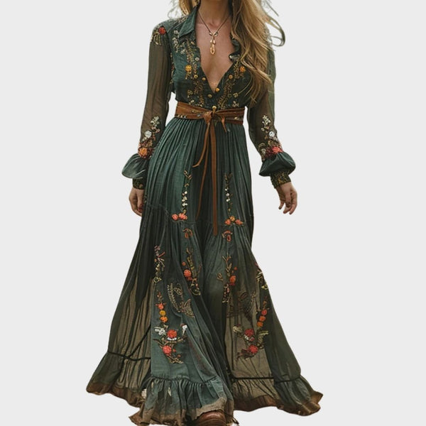 WOMEN'S ROMANTIC BOHO FLORAL SUMMER MAXI DRESS - Zarino Newstyle