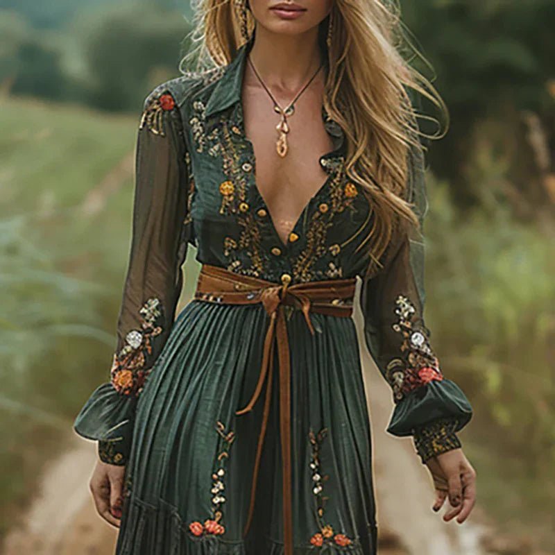 WOMEN'S ROMANTIC BOHO FLORAL SUMMER MAXI DRESS - Zarino Newstyle