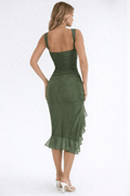 WOMEN'S RUCHED SLEEVELESS MIDI DRESS - Zarino Newstyle