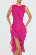 WOMEN'S RUCHED SLEEVELESS MIDI DRESS - Zarino Newstyle