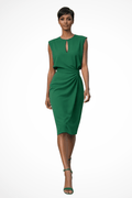 WOMEN'S RUCHED WRAP MIDI DRESS - Zarino Newstyle