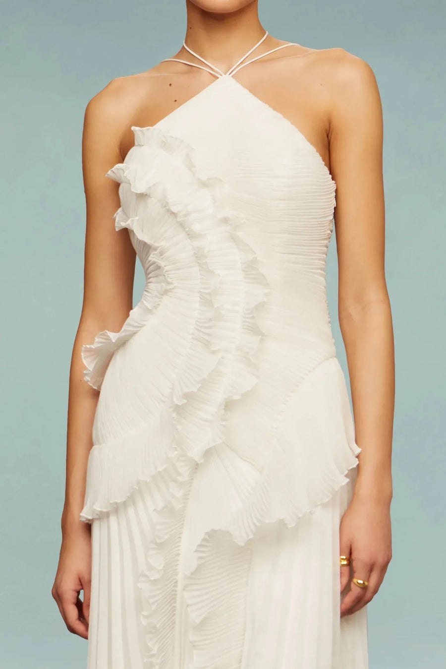 WOMEN'S RUFFLE HALTER SUMMER MAXI DRESS - Zarino Newstyle