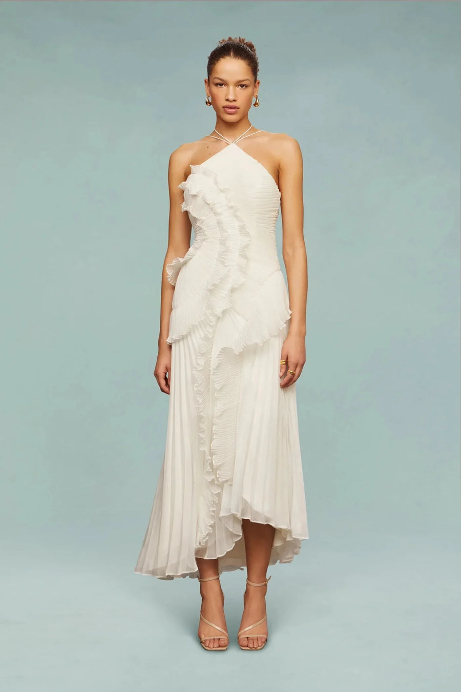 WOMEN'S RUFFLE HALTER SUMMER MAXI DRESS - Zarino Newstyle