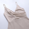 WOMEN'S SATIN LACE TRIM V - NECK SLIP MAXI DRESS - Zarino Newstyle
