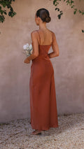 WOMEN'S SATIN - LOOK SLIP DRESS WITH SIDE SPLIT - Zarino Newstyle